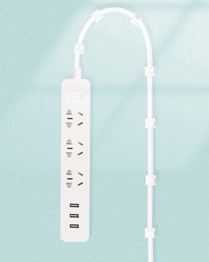 SOULWIT 50 Pcs Self Adhesive Cable Management Clips, Cable Organizers Sticky Wire Clips Cord Holder for TV PC Laptop Ethernet Cable Desktop Home Office (White)
