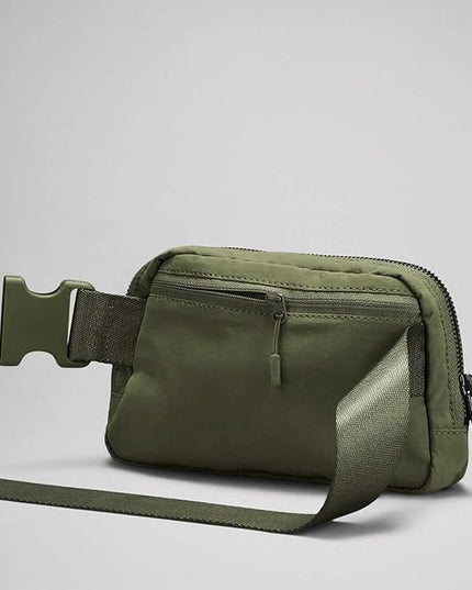 YOSHUYUKI Cross Body Fanny Packs for Women Men Fashion Waist Bag Pouch Nylon Small Travel Crossbody Bags Mini Purse Everywhere Belt Bag Bum Bag with Adjustable Strap for Running Hiking Dim Olive