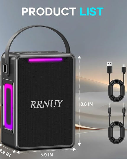 Portable Bluetooth Speaker 60W IPX6 Waterproof Wireless Speakers with Deep Bass, TWS Pairing, DSP Stereo Sound, Led Light, Big Powerful Loud Outdoor Boombox for Home Party Camping Beach