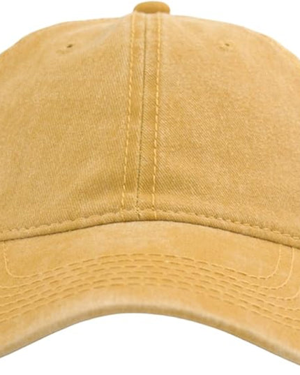 YEANIY Vintage Washed Cotton Plain Baseball Caps Adjustable Unstructured Soft Blank Casual Dad Ball Hats for Men Women