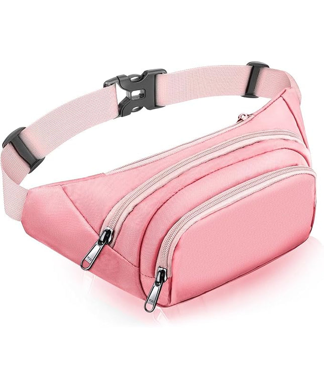 Large Fanny Pack for Women Men - Syican Waist bag with 3-Zipper Pockets, Gifts for Enjoy Sports Traveling Workout Casual Hands-Free crossbody bags Fits MAX 7.9'' iPad & 6.6'' Phone