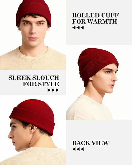 Cooraby 12 Pack Knitted Winter Beanie Cold Weather Acrylic Warm Skull Cap Cuff Watch Hat for Men or Women Homeless Donation
