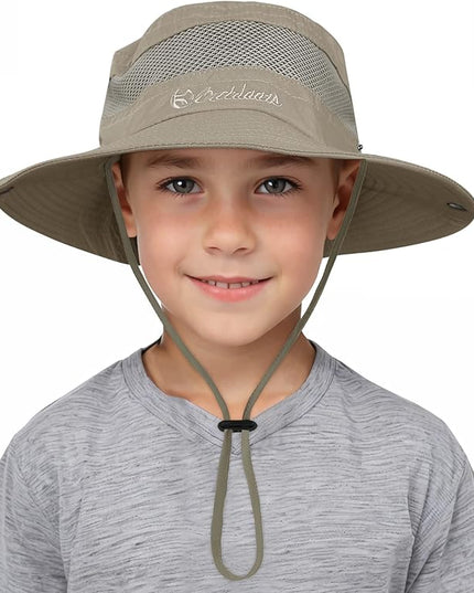 Century Star Outdoor Kids Sun Hat UPF 50+ Quick Dry Adjustable Bucket Hat Windproof Waterproof Beach Fishing Safari Hat