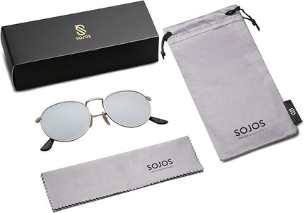 SOJOS Small Round Polarized Sunglasses for Women Men Classic Vintage Retro Shades UV400 SJ1014