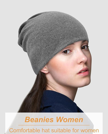 Senker Fashion Slouchy Beanie Hats for Women Men, Chemo Headwear Cotton Beanies Soft Lightweight Chemo Skull Cap Elastic