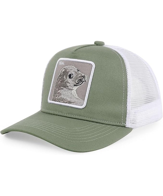 Classic Unisex Various Animal Series Embroidery Farm Adjustable Mesh Snapback Trucker Hat