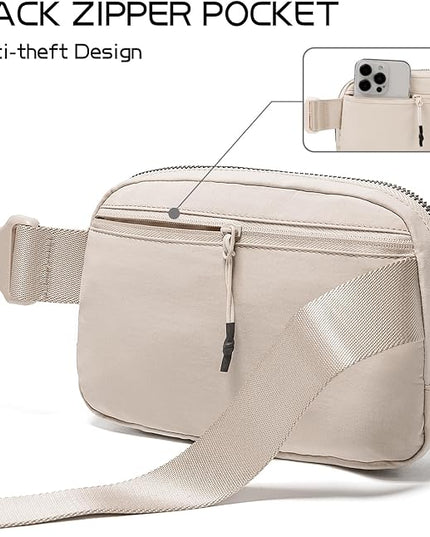 Belt Bag for Women Fanny Pack Crossbody Bags for Women Fashion Waist Packs with Adjustable Strap Gifts for Teen Girls Women Men (Beige)