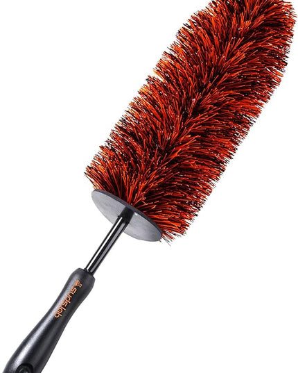 Suds Lab WB Premium Detailing Wheel Brush for All Vehicle Types – 17.7" Ultra-Soft and Scratch-Free Reusable Rim, Wheel, and Tire Brush for Deep Cleaning
