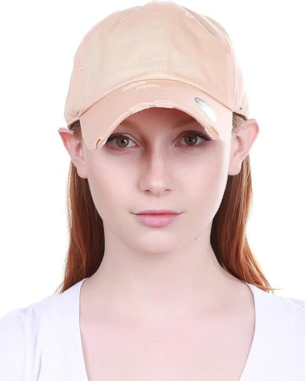 KBETHOS Vintage Washed Distressed Cotton Dad Hat Baseball Cap Adjustable Polo Trucker Unisex Style Headwear