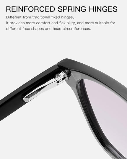 TIJN Blue Light Blocking Glasses for Women Men Clear Frame Square Nerd Eyeglasses Anti Blue Ray Computer Screen Glasses