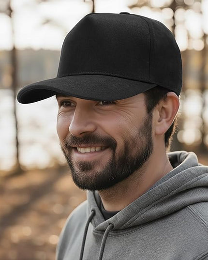 MEINICY Vintage Trendy Trucker Hat, Structured 5-Panel Snapback Hat, Adjustable Cotton Solid or 2-Tone Baseball Cap Men Women