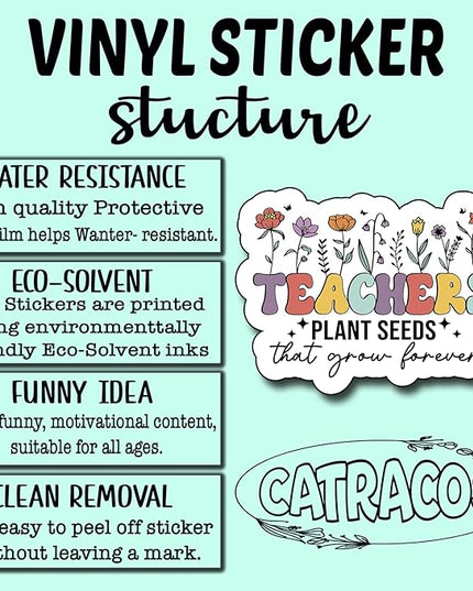 (3Pcs) Teacher Plant Seeds That Grow Forever Sticker, Teacher Decal Decorate Books Laptop Phone Water Bottles Kindles Stickers Tumbler Sticker Waterproof Vinyl Decorate Sticker 3" Inch