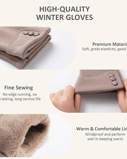 Clothirily Winter Gloves for Women, Touchscreen Texting Winter Gloves Women, Fleece Lined Warm Winter Glove for Cold Weather