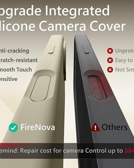 FireNova Magnetic for iPhone 17 Case, Compatible with MagSafe, [Integrated Silicone Camera Control Button] [Camera Protection] Anti-Scratch Microfiber Lining Phone Case, 6.3", Khaki