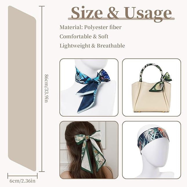 4 Pack Purse Scarf Handbags Skinny Twill Hair Scarves Narrow Neck Scarf Band Women Fashion Accessories Bag Charms