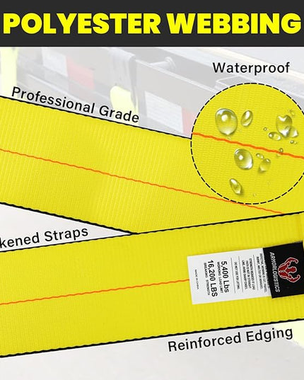 4'' x30' Winch Straps with Flat Hooks, Heavy Duty Trailer Winch Straps, 16,200 lbs Breaking Strength Flatbed Straps, 4in x 30ft Cargo Control for Flatbed Trailer, Truck, Utility Trailer(4 Pack)