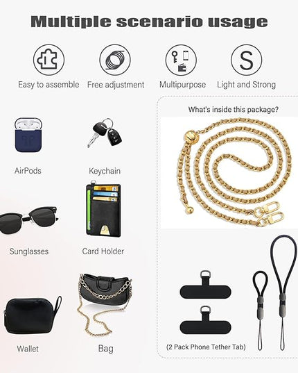 BFSD·DM Phone crossbody strap, 2× Pads,1× Leather Phone Strap,1× Phone Wrist Strap,1× Adjustable Finger Strap,Universal Crossbody Patch Phone Lanyards,Compatible with Most Smart, phone lanyard(brown)