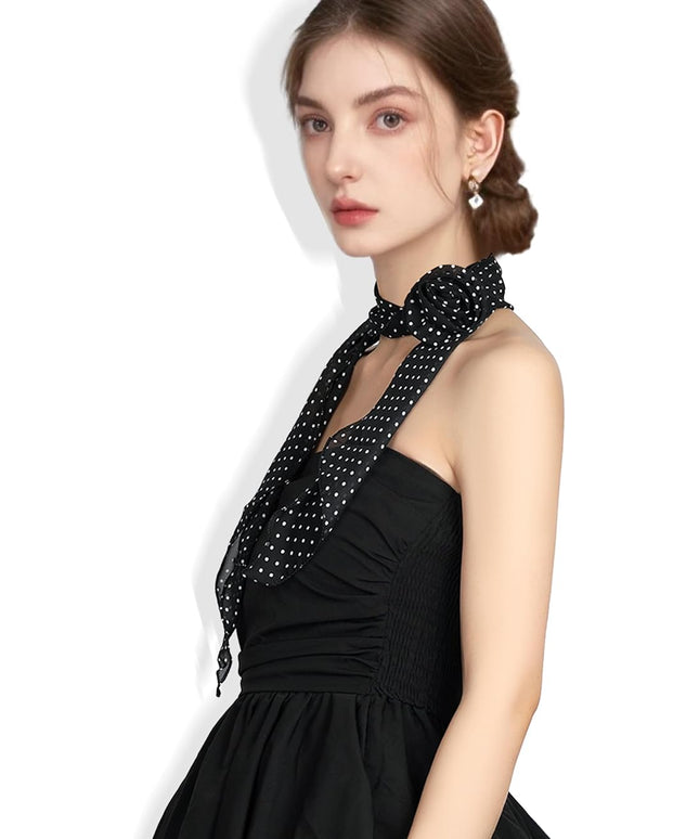 Chiffon Scarf for Women, Removable Flower Neck Scarf Light Soft Fashion Rose Scarves Versatile Headband or Hair Band
