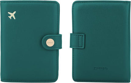 ZOPPEN Passport Holder Women, Passport Cover Travel Wallet Rfid Blocking Passport Wallet Cover Case Travel Essentials Document Organizer, Tea Green