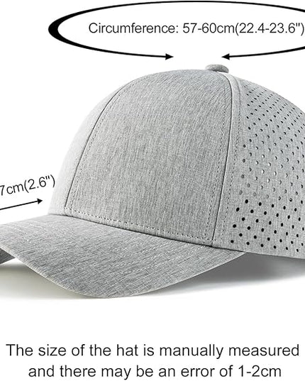 VOBOOM Men Snapback Trucker Hat, Baseball Cap for Breathable Side Laser Cut Holes