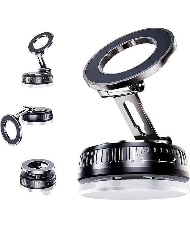 2026 Upgraded Magnetic Car Phone Mount for MagSafe: 360° Rotatable Adjustable Holder with 180+LBS Strong Suction Cup & 3800gf Magnet, Compatible with iPhone 17/16/15 Series & Android Devices