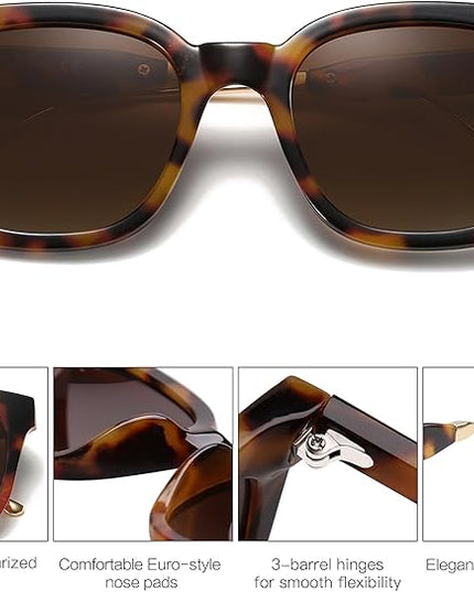 SOJOS Classic Square Polarized Sunglasses Womens Mens Retro Trendy UV400 Sunnies SJ2050