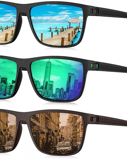 KALIYADI Polarized Sunglasses for Men, Lightweight Sun Glasses with UV Protection for Driving Fishing Golf