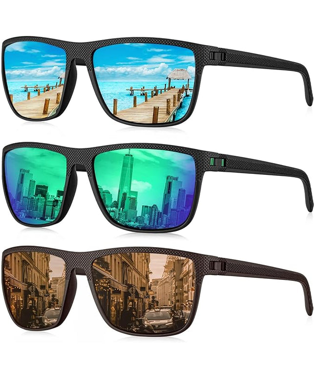 KALIYADI Polarized Sunglasses for Men, Lightweight Sun Glasses with UV Protection for Driving Fishing Golf