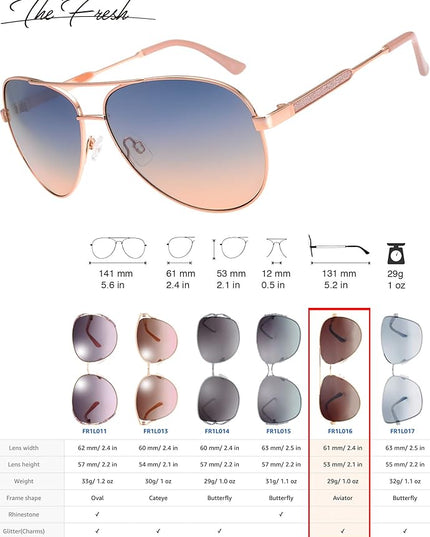 The Fresh Classic Crystal Elegant Women Beauty Design Sunglasses Gift Box