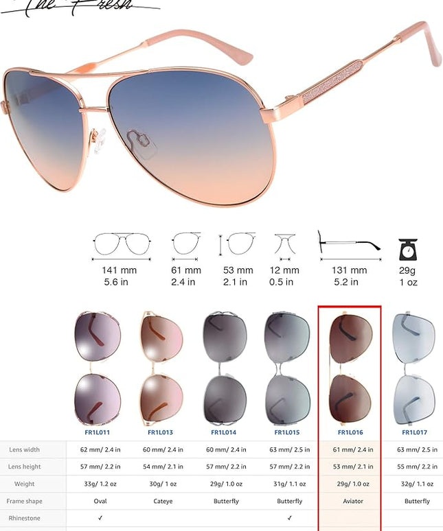 The Fresh Classic Crystal Elegant Women Beauty Design Sunglasses Gift Box