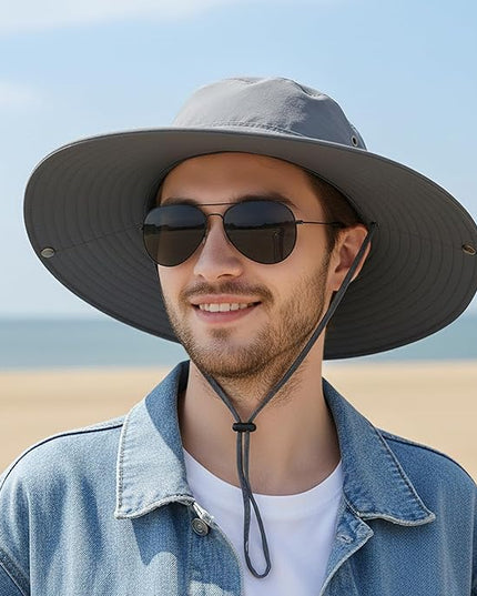 Wide Brim Bucket Hat Men Fishing Hiking Gardening Hat for Men and Women Fisherman Hat UPF 50+
