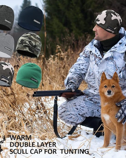 EMPIRELION Softshell Winter Fleece Lined Beanie Hats, 9" Running Skull Cap Thermal Tactical Watch Cap Men Women