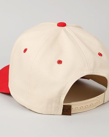 MIRMARU Two-Tone Vintage Canvas Trucker Hats for Men & Women, Adjustable Size Baseball Caps with Trendy Embroidered Design