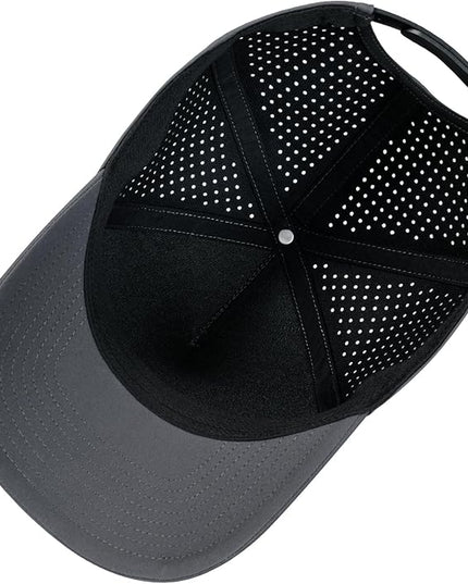 BOTVELA Men Adjustable Snapback Baseball Cap Vented Performance Laser Cut Mesh Hat