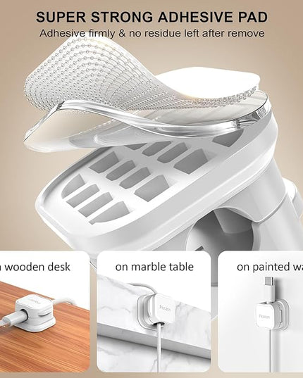 Picozon 12 Pack Magnetic Cable Clip Organizer Cord Holder, Picozon Adhesive Cable Management, Wire Phone USB Charger Cable Holder Keeper Organizer for Car, Office Home Desktop, Wall, Night Table