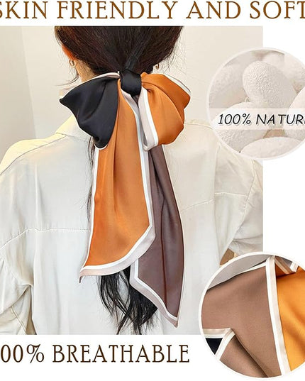 Dailyacc Hair Scarf for Women Fashion Silky Satin Headscarf Wrap Breathable Lightweight Neck Scarves For Handbag