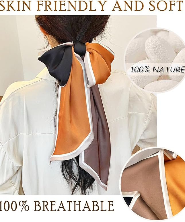 Dailyacc Hair Scarf for Women Fashion Silky Satin Headscarf Wrap Breathable Lightweight Neck Scarves For Handbag