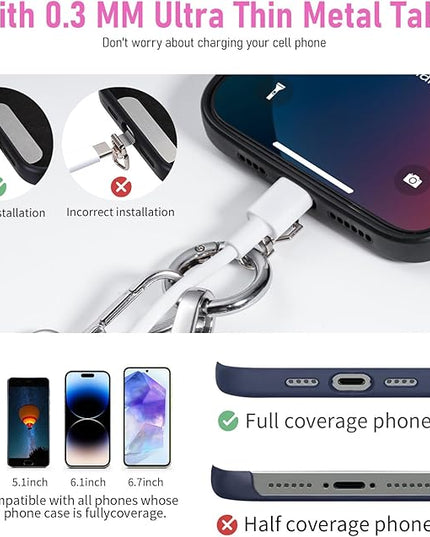 Clip and Go Strap for Phone with Wallet Crossbody Phone Lanyard and Detachable Checkered Bag with ID Window and RFID Pouch for Daily Travel.