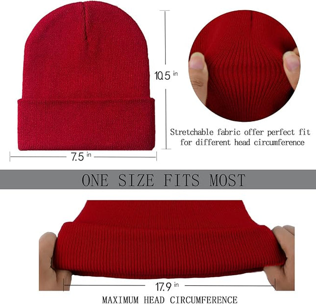 ZOORON 1&2 Pack Beanie for Men Women Slouchy Beanie Hats Winter Knit Caps Soft Ski Hat Unisex