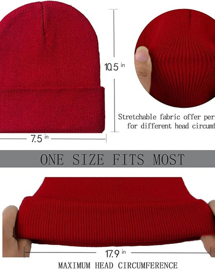 ZOORON 1&2 Pack Beanie for Men Women Slouchy Beanie Hats Winter Knit Caps Soft Ski Hat Unisex