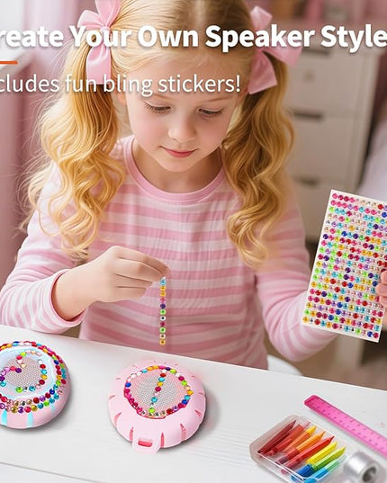HEYSONG Bluetooth Shower Speaker + DIY Diamond Stickers – Great Gift for Girls