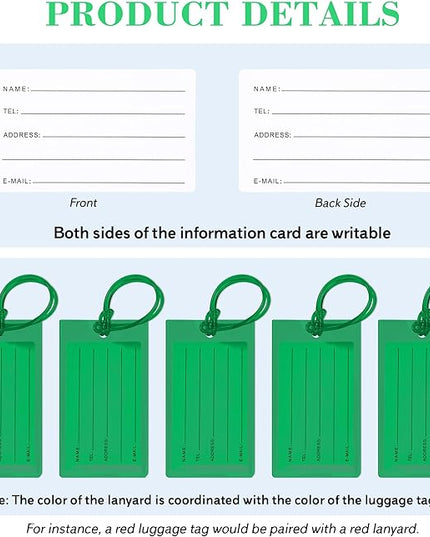 10 Pack Luggage Tags for Suitcases, Airplane Travel Essentials for Flying, International Travel Must Haves, and Luggage Accessories by Sodsay