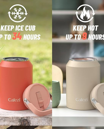 64 oz Insulated Water Bottle with Flip Straw, Vacuum Insulated Stainless Steel Jug with Top Handle, Leak-Proof Lid, Sweat-Free, Wide Mouth, Keeps Ice Cold up to 34 Hours