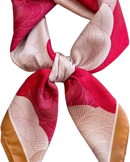 kcctoo 27.5" Mulberry Silk Feeling Head Scarf Women's Fashion Square Neck Satin Scarfs for Bag Hair Scarves Gift