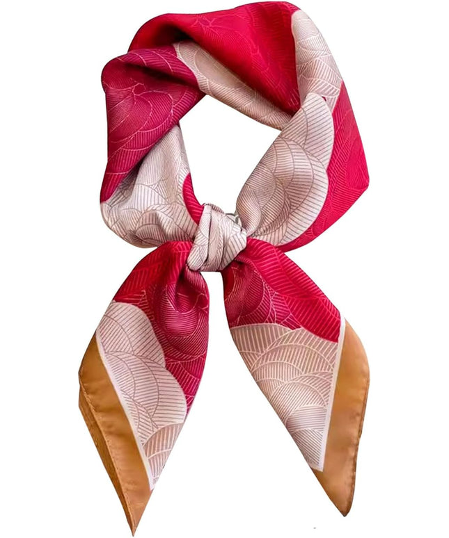 kcctoo 27.5" Mulberry Silk Feeling Head Scarf Women's Fashion Square Neck Satin Scarfs for Bag Hair Scarves Gift
