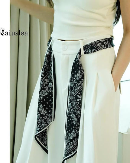 Purse Scarf For Handbags Head Scarves For Women's Hair Bags Scarfs Long Skinny Scarves Fashion Silky