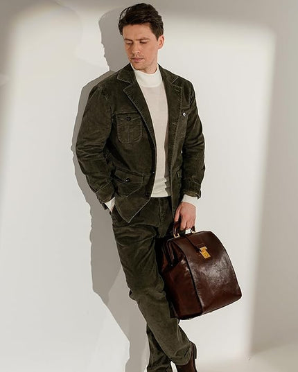 Time Resistance Leather Backpack for Men and Women - Business Rucksack Laptop Bag (Brown)