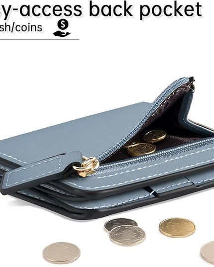 Toughergun Women’s Small Slim Leather Wallet with RFID Protection, Compact Bifold Mini Purse with Clear ID Window