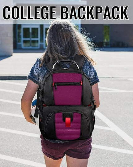 YOREPEK Travel Backpack, Extra Large 50L Laptop Backpacks for Men Women, Water Resistant College Backpack Airline Approved Business Work Bag with USB Charging Port Fits 17 Inch Computer, Purple