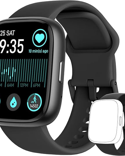 Smart Watch for Women Men Android & iPhone [2 Bands, 44mm case], Alexa Built-in, 1.83'' Smartwatch Make/Answer Call, HR SpO2 Sleep Stress Monitor Fitness Tracker, IP68 Waterproof Step Counter Watch